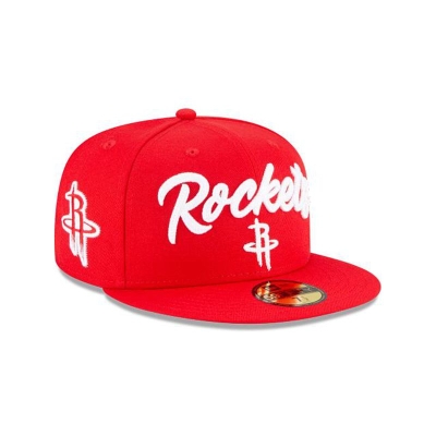 Red Houston Rockets Hat - New Era NBA NBA Draft Alternate 59FIFTY Fitted Caps USA2610534